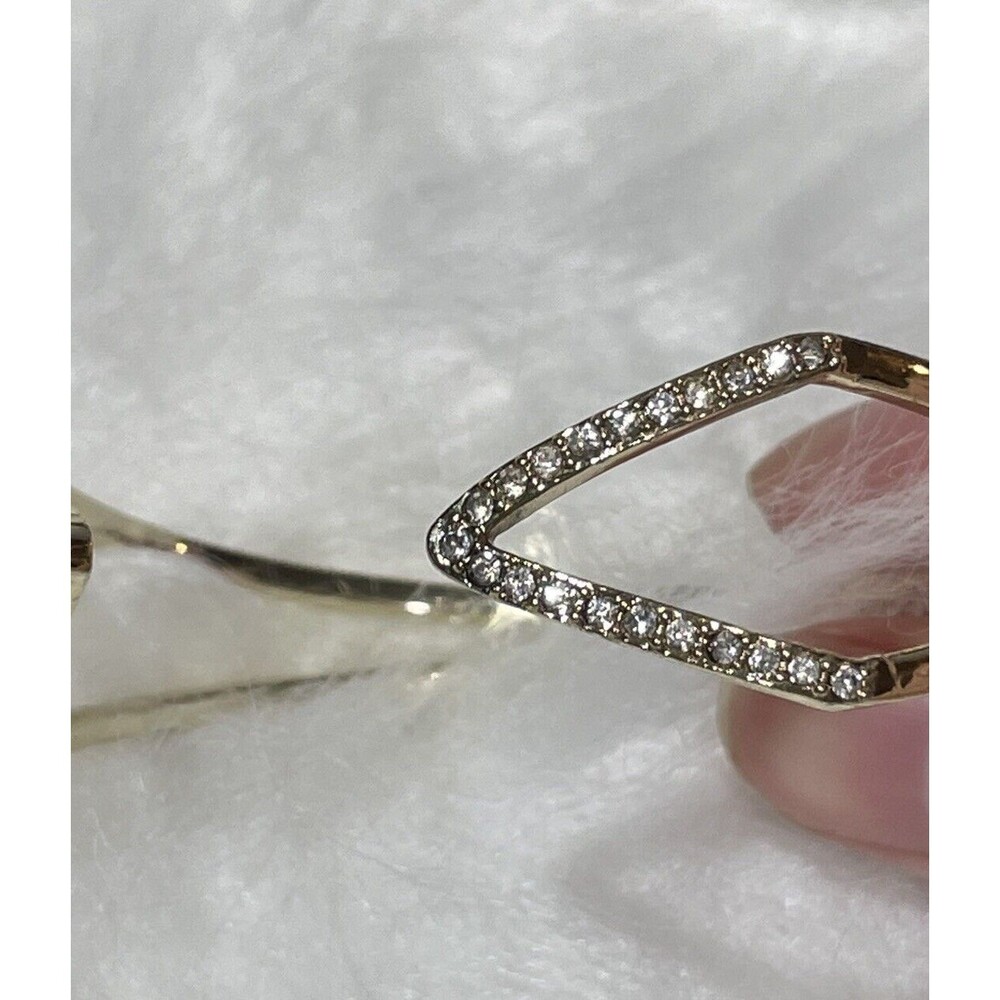 Victorias Secret Rhinestones Gold Tone Bangle Bracelet Fashion Jewelry - Picture 5 of 10